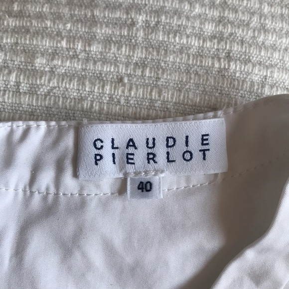 CLAUDIE Pierlot Bella Cotton-Poplin Cold Shoulder Top - Picture 6 of 10